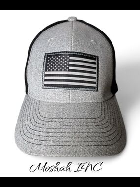 Runs Deep Tactical American Flag Tonal Trucker Mesh OSFM SnapBack Cap Hat